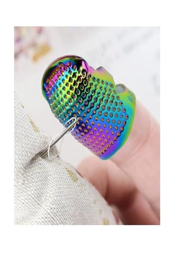 Moira Pack of 4 Adjustable Brass Finger Protector Thimble for Sewing Embroidery Needlework (Steel) - Image 4